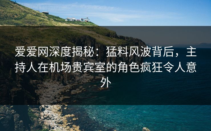 爱爱网深度揭秘：猛料风波背后，主持人在机场贵宾室的角色疯狂令人意外